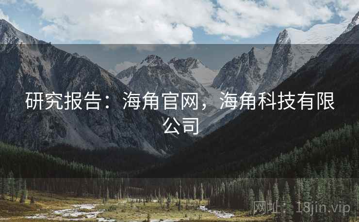 研究报告：海角官网，海角科技有限公司