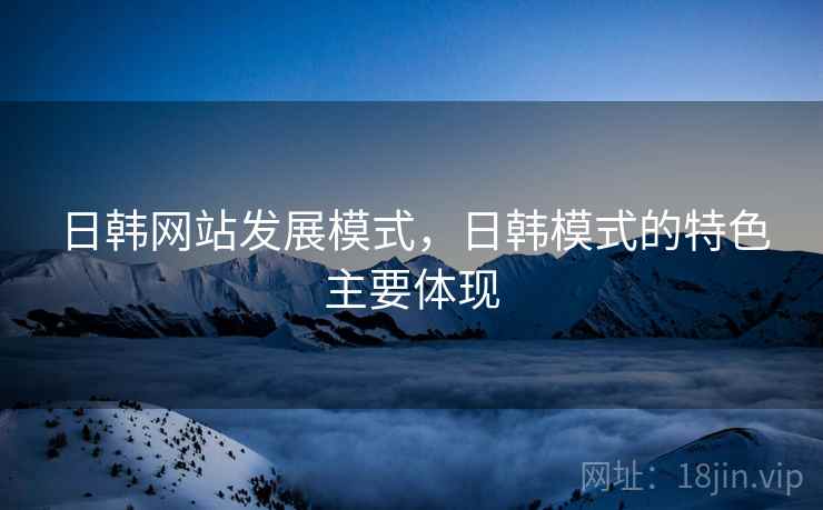 日韩网站发展模式，日韩模式的特色主要体现