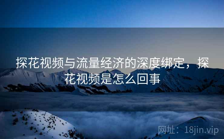 探花视频与流量经济的深度绑定，探花视频是怎么回事
