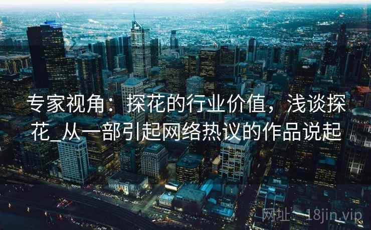 专家视角：探花的行业价值，浅谈探花_从一部引起网络热议的作品说起
